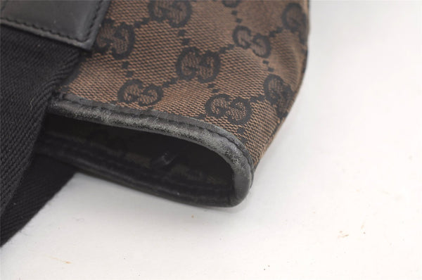 Authentic GUCCI Vintage Shoulder Tote Bag GG Canvas Leather 0190401 Black 4217K