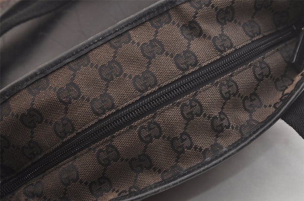 Authentic GUCCI Vintage Shoulder Tote Bag GG Canvas Leather 0190401 Black 4217K