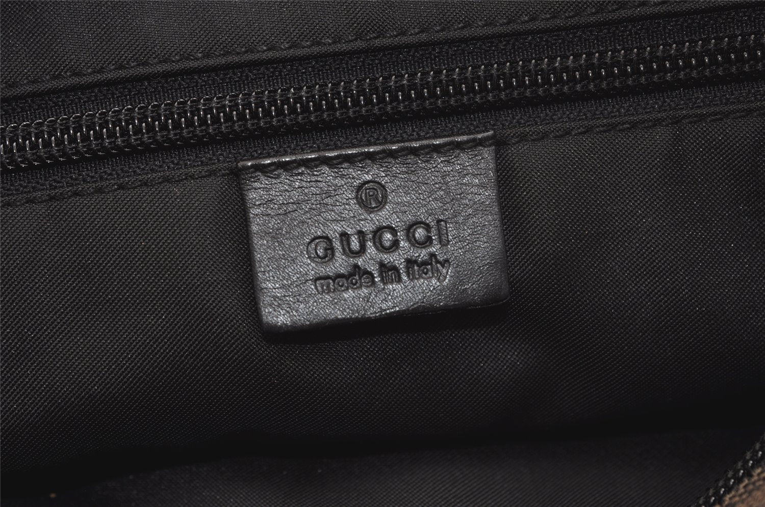 Authentic GUCCI Vintage Shoulder Tote Bag GG Canvas Leather 0190401 Black 4217K
