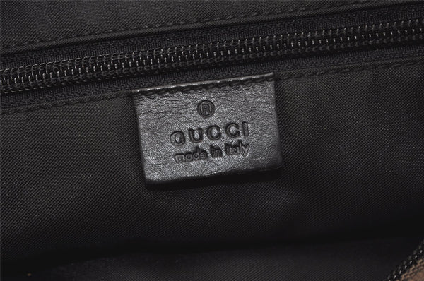 Authentic GUCCI Vintage Shoulder Tote Bag GG Canvas Leather 0190401 Black 4217K
