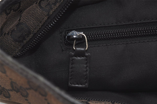 Authentic GUCCI Vintage Shoulder Tote Bag GG Canvas Leather 0190401 Black 4217K