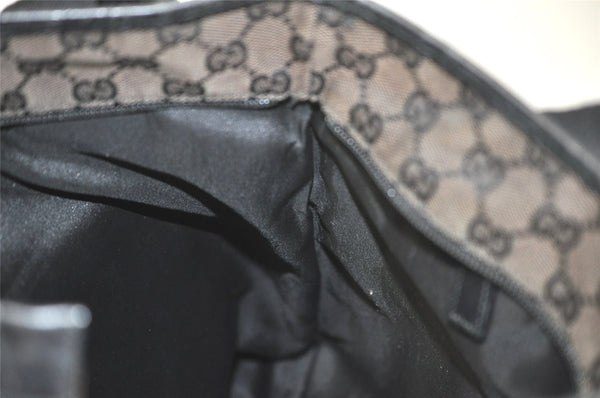 Authentic GUCCI Vintage Shoulder Tote Bag GG Canvas Leather 0190401 Black 4217K