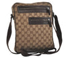 Authentic GUCCI Shoulder Cross Body Bag GG Canvas Leather 92551 Brown 4218J