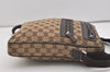 Authentic GUCCI Shoulder Cross Body Bag GG Canvas Leather 92551 Brown 4218J