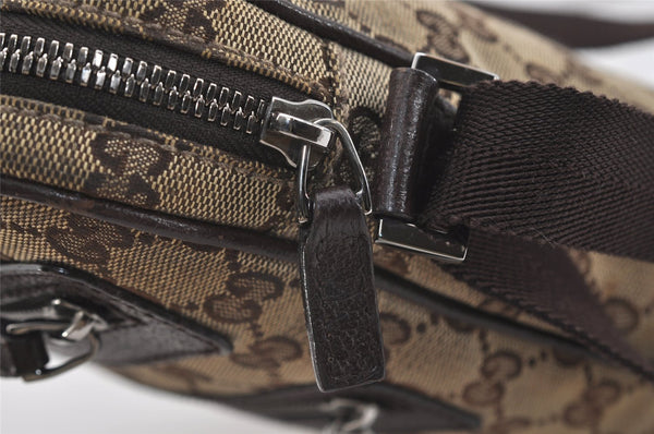 Authentic GUCCI Shoulder Cross Body Bag GG Canvas Leather 92551 Brown 4218J