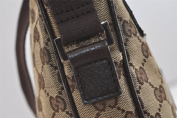 Authentic GUCCI Shoulder Cross Body Bag GG Canvas Leather 92551 Brown 4218J