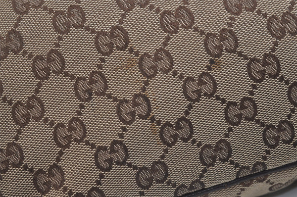 Authentic GUCCI Shoulder Cross Body Bag GG Canvas Leather 92551 Brown 4218J