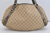 Authentic GUCCI Abbey Shoulder Tote Bag GG Canvas Leather 130736 Beige 4219J