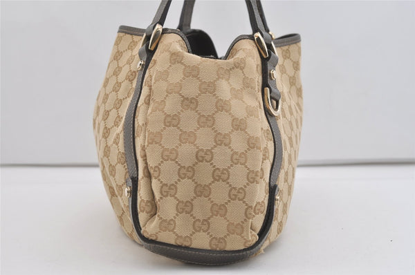 Authentic GUCCI Abbey Shoulder Tote Bag GG Canvas Leather 130736 Beige 4219J
