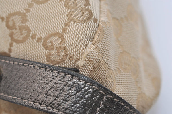 Authentic GUCCI Abbey Shoulder Tote Bag GG Canvas Leather 130736 Beige 4219J