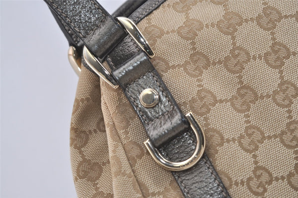 Authentic GUCCI Abbey Shoulder Tote Bag GG Canvas Leather 130736 Beige 4219J