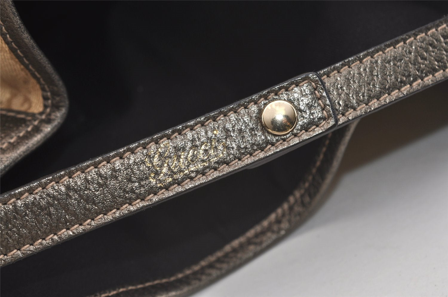 Authentic GUCCI Abbey Shoulder Tote Bag GG Canvas Leather 130736 Beige 4219J