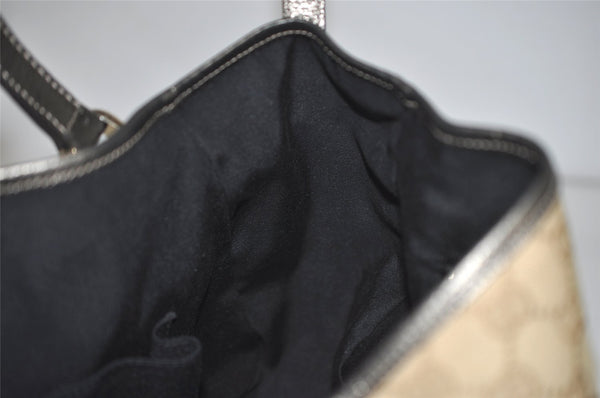 Authentic GUCCI Abbey Shoulder Tote Bag GG Canvas Leather 130736 Beige 4219J