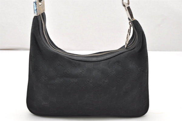 Authentic GUCCI Shoulder Hand Bag Purse GG Canvas Leather 0013812 Black 4219K