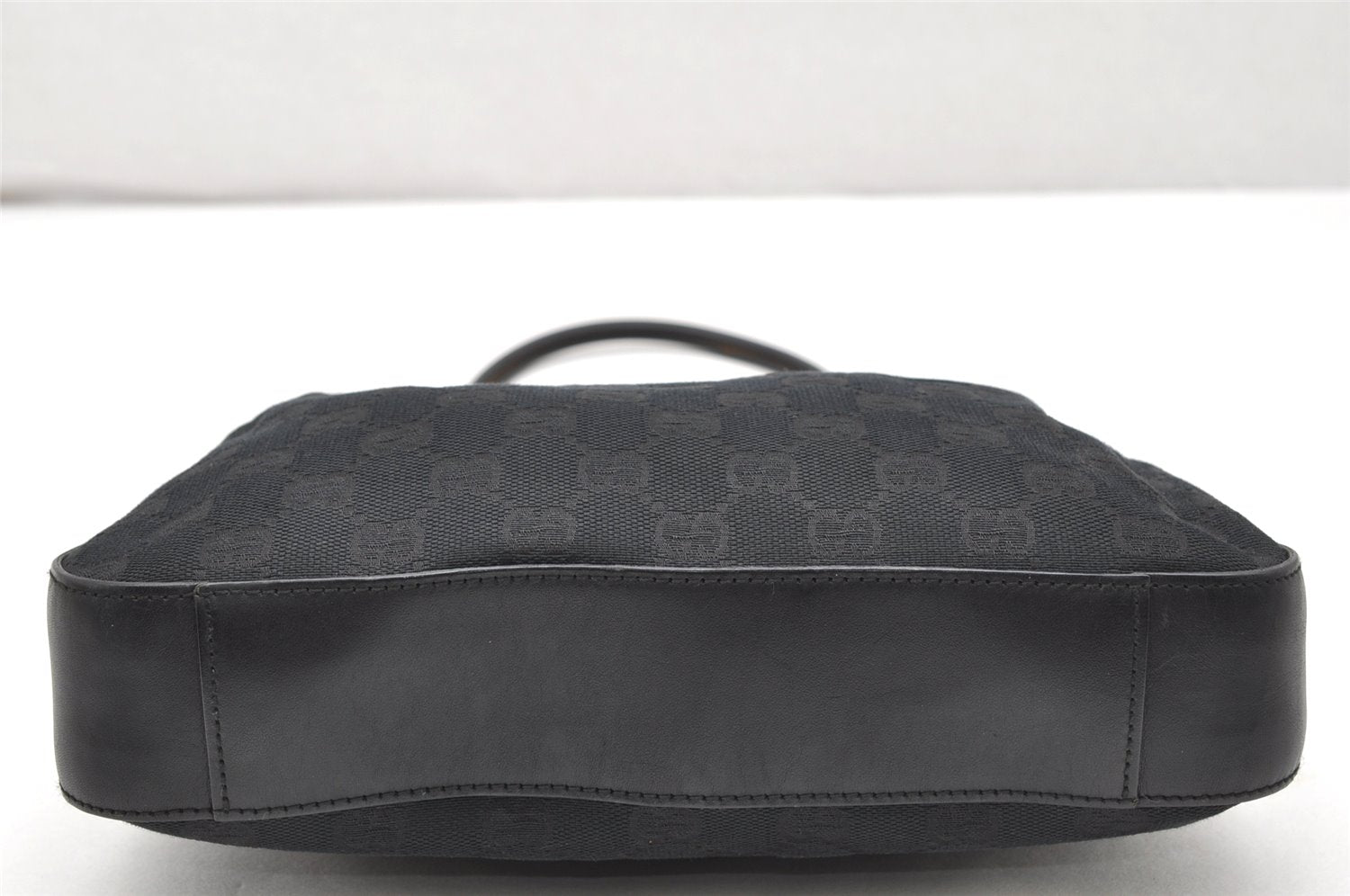 Authentic GUCCI Shoulder Hand Bag Purse GG Canvas Leather 0013812 Black 4219K
