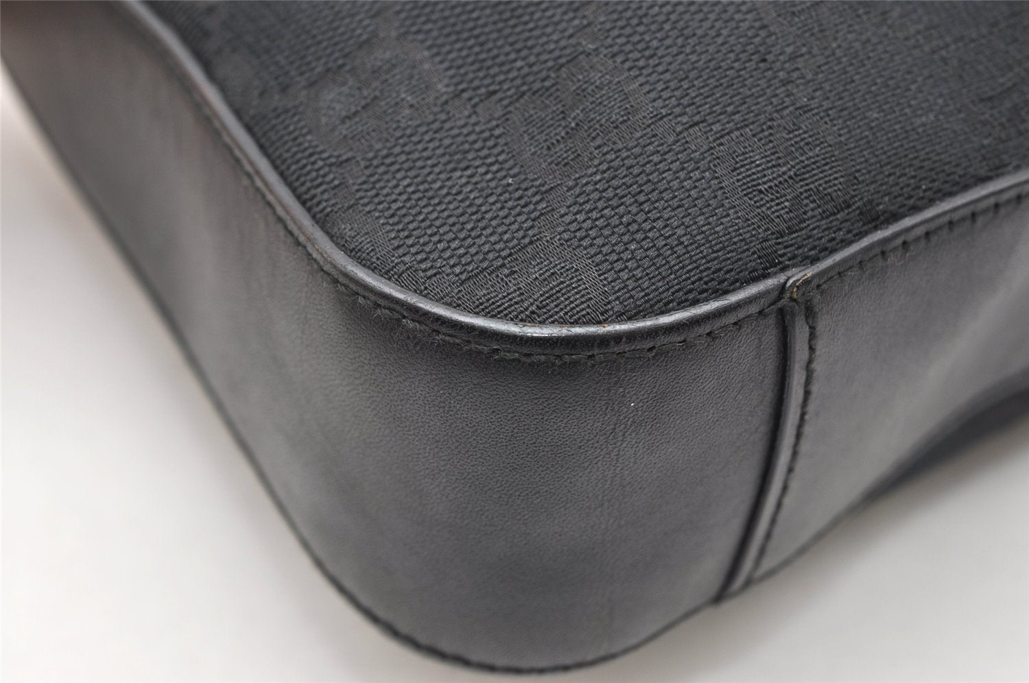 Authentic GUCCI Shoulder Hand Bag Purse GG Canvas Leather 0013812 Black 4219K