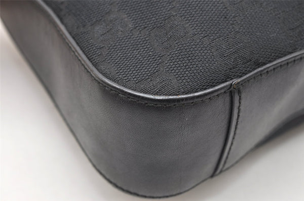 Authentic GUCCI Shoulder Hand Bag Purse GG Canvas Leather 0013812 Black 4219K