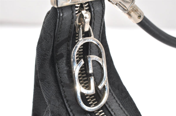 Authentic GUCCI Shoulder Hand Bag Purse GG Canvas Leather 0013812 Black 4219K
