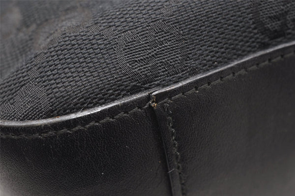 Authentic GUCCI Shoulder Hand Bag Purse GG Canvas Leather 0013812 Black 4219K