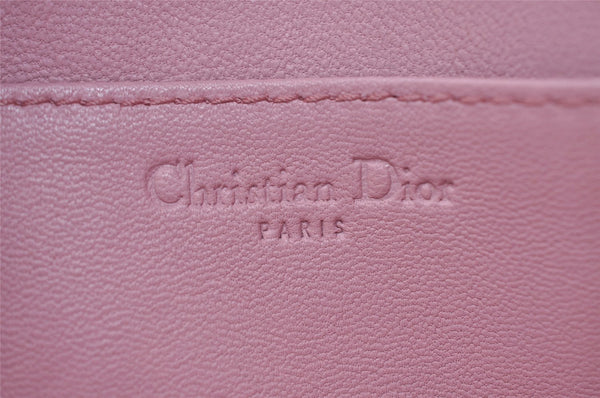 Authentic Christian Dior Cannage Leather Shoulder Cross Bag Pink 4220I