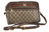 Authentic GUCCI Web Sherry Line Shoulder Bag GG PVC Leather Brown Junk 4220J