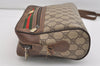 Authentic GUCCI Web Sherry Line Shoulder Bag GG PVC Leather Brown Junk 4220J