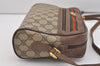 Authentic GUCCI Web Sherry Line Shoulder Bag GG PVC Leather Brown Junk 4220J