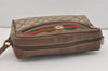 Authentic GUCCI Web Sherry Line Shoulder Bag GG PVC Leather Brown Junk 4220J