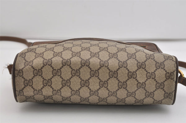 Authentic GUCCI Web Sherry Line Shoulder Bag GG PVC Leather Brown Junk 4220J
