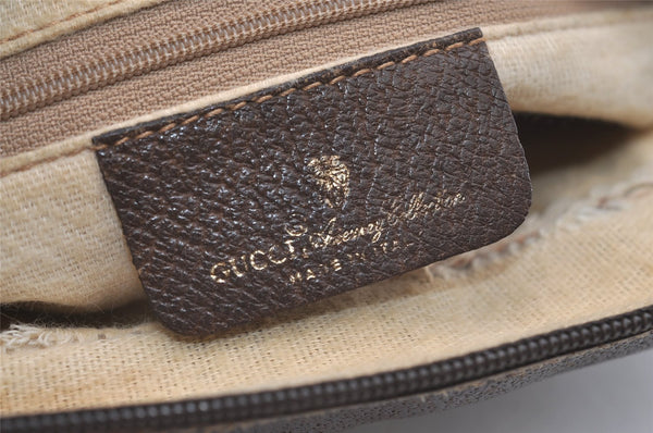 Authentic GUCCI Web Sherry Line Shoulder Bag GG PVC Leather Brown Junk 4220J