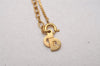 Authentic Christian Dior Gold Tone Chain Pendant Necklace CD 4221I