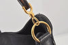 Authentic GUCCI Bamboo 2Way Shoulder Hand Bag Suede Leather Black Junk 4221K