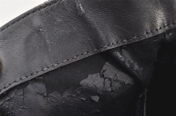 Authentic GUCCI Bamboo 2Way Shoulder Hand Bag Suede Leather Black Junk 4221K