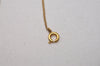 Authentic Christian Dior Gold Tone Rhinestone Chain Pendant Necklace CD 4222I