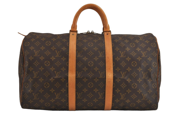 Authentic Louis Vuitton Monogram Keepall 50 Travel Boston Bag M41426 LV 4223J