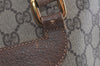 Authentic GUCCI Vintage Shoulder Tote Bag GG PVC Leather Brown 4224I