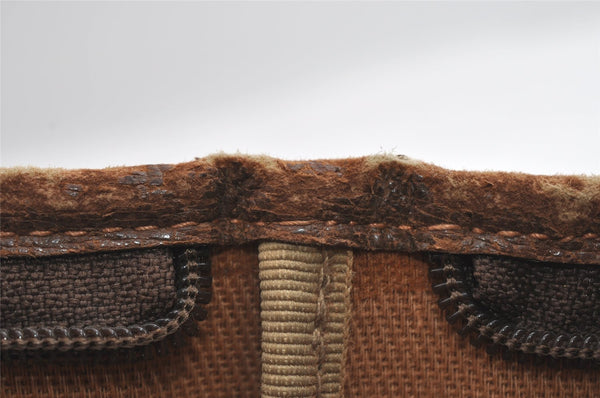 Authentic GUCCI Vintage Shoulder Tote Bag GG PVC Leather Brown 4224I