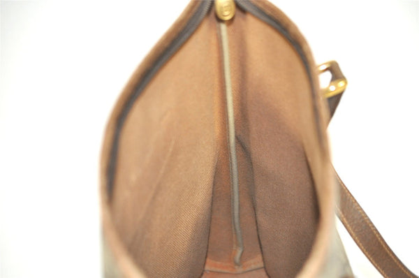 Authentic GUCCI Vintage Shoulder Tote Bag GG PVC Leather Brown 4224I