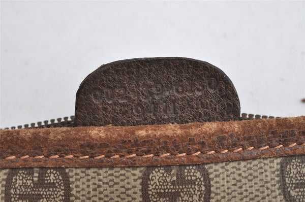 Authentic GUCCI Vintage Shoulder Tote Bag GG PVC Leather Brown 4224I