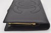 Authentic CHANEL Caviar Skin CC Logo Long Wallet Purse Black Box 4225K