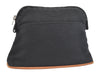 Authentic HERMES Bolide 20 Pouch Cosmetic Cotton Canvas Leather Black 4226K