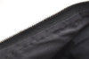 Authentic HERMES Bolide 20 Pouch Cosmetic Cotton Canvas Leather Black 4226K