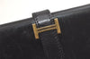 Authentic HERMES Bearn Classic Leather Long Wallet Purse Black 4227K