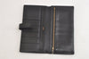 Authentic HERMES Bearn Classic Leather Long Wallet Purse Black 4227K