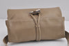 Authentic BURBERRY Vintage Leather Shoulder Bag Purse Beige 4228J