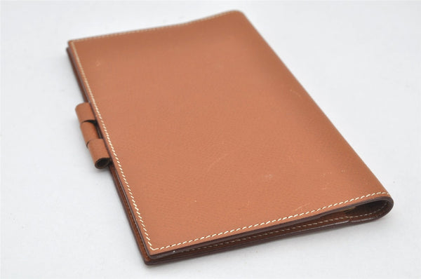 Authentic HERMES Vision II Simple Agenda Cover Day Planner Leather Brown 4228K