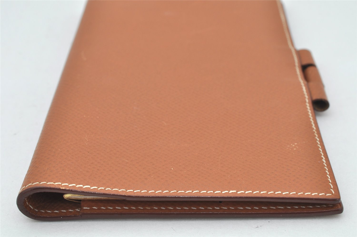 Authentic HERMES Vision II Simple Agenda Cover Day Planner Leather Brown 4228K