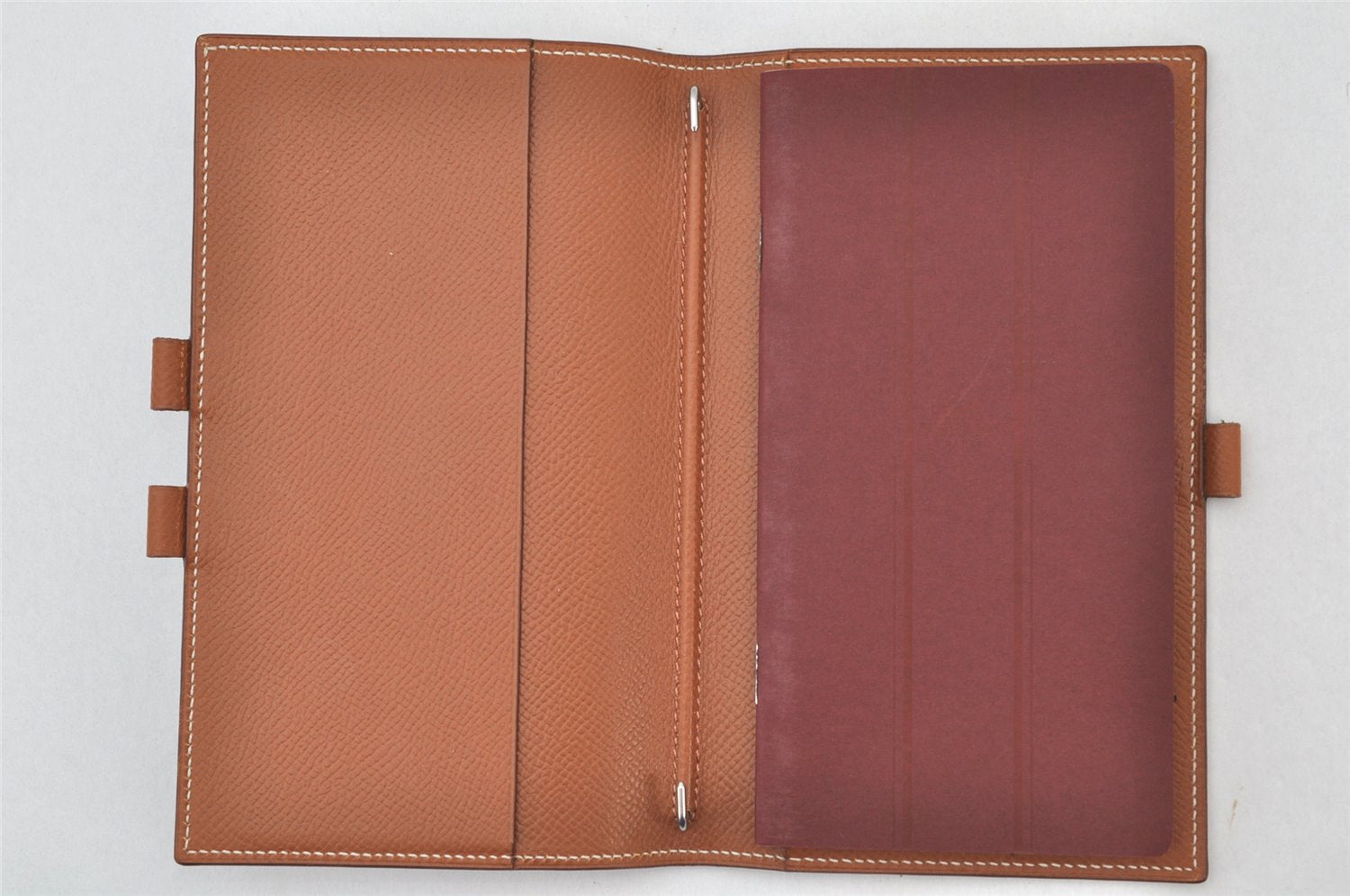 Authentic HERMES Vision II Simple Agenda Cover Day Planner Leather Brown 4228K