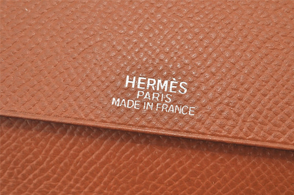 Authentic HERMES Vision II Simple Agenda Cover Day Planner Leather Brown 4228K