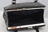 Authentic FENDI Zucchino Shoulder Hand Bag Canvas Leather Navy Blue 4230I